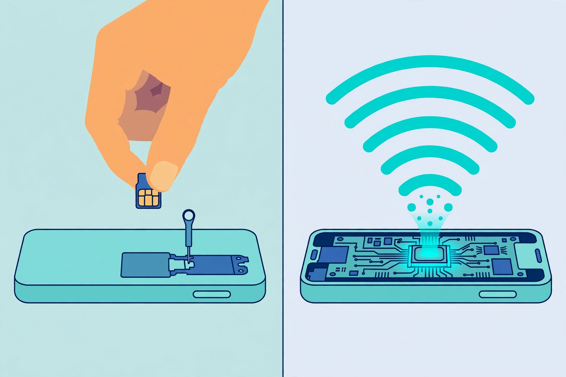 实体 SIM 卡 vs eSIM